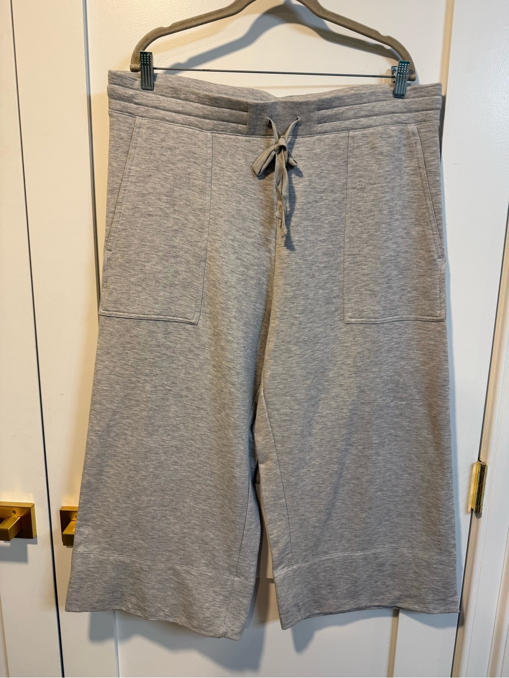 Quince Women’s Heather Gray Super Soft Fleece Wide Leg Pants - Size XL